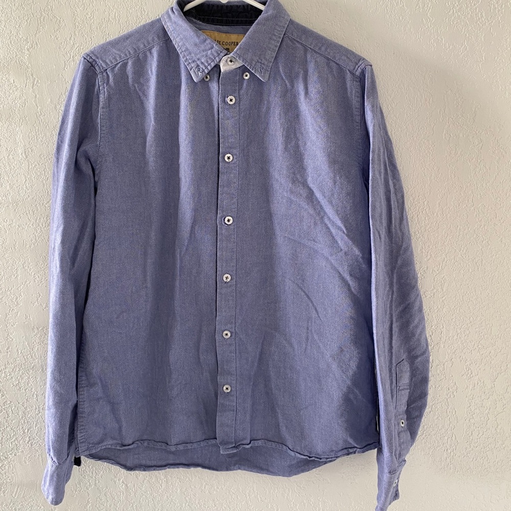 Lee Cooper UK Mens long sleeve blue button up